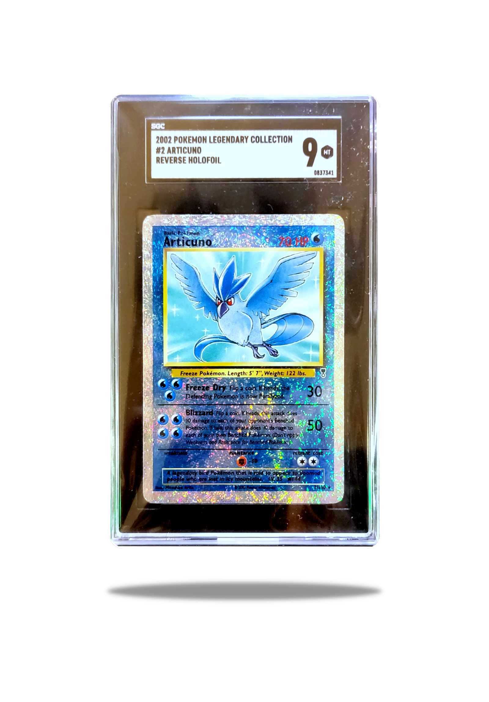 Front of the Articuno card (Card Number: 30/110) from the Legendary bird lot/collection, graded SGC 9