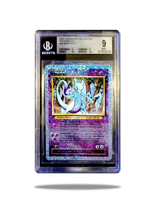 Front of 2002 Legendary Collection Mewtwo BGS 9 Pokémon Card: Unleash the Psychic Power!